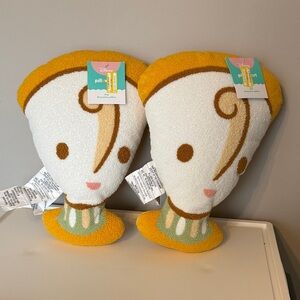 BRAND NEW w/ TAGS - Disney Pillowfort Chip Throw Pillows Beauty & the Beast